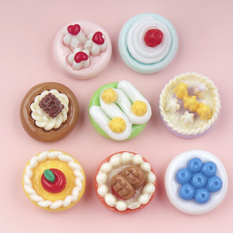 10/100pcs Miniature Dollhouse Decor Cake Simulate Kitchen Decor Food for Accessories Scrapbooking Girls Gift