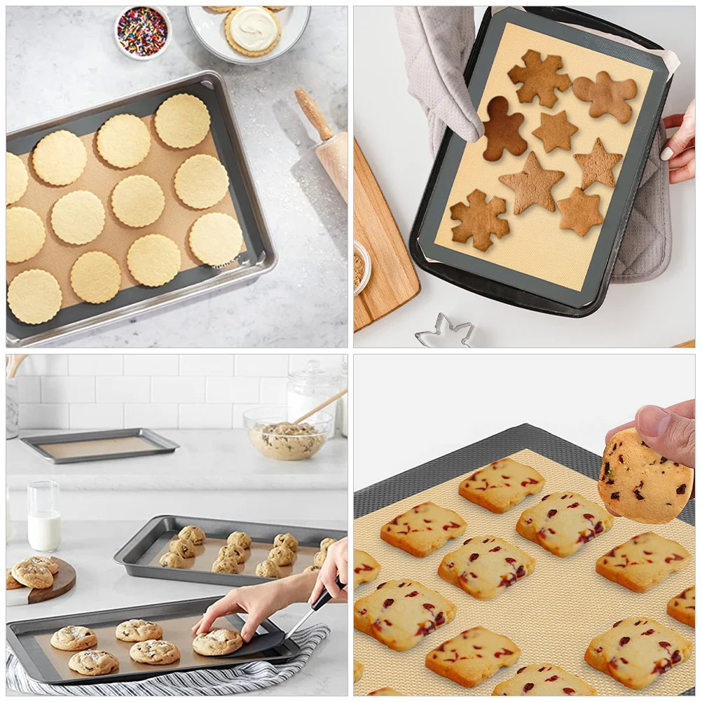 

3pcs Silicone Baking Mat Non-Stick Heat Resistant 500°F Reusable Cookie Mat For Oven Pan Kitchen Baking Supplies