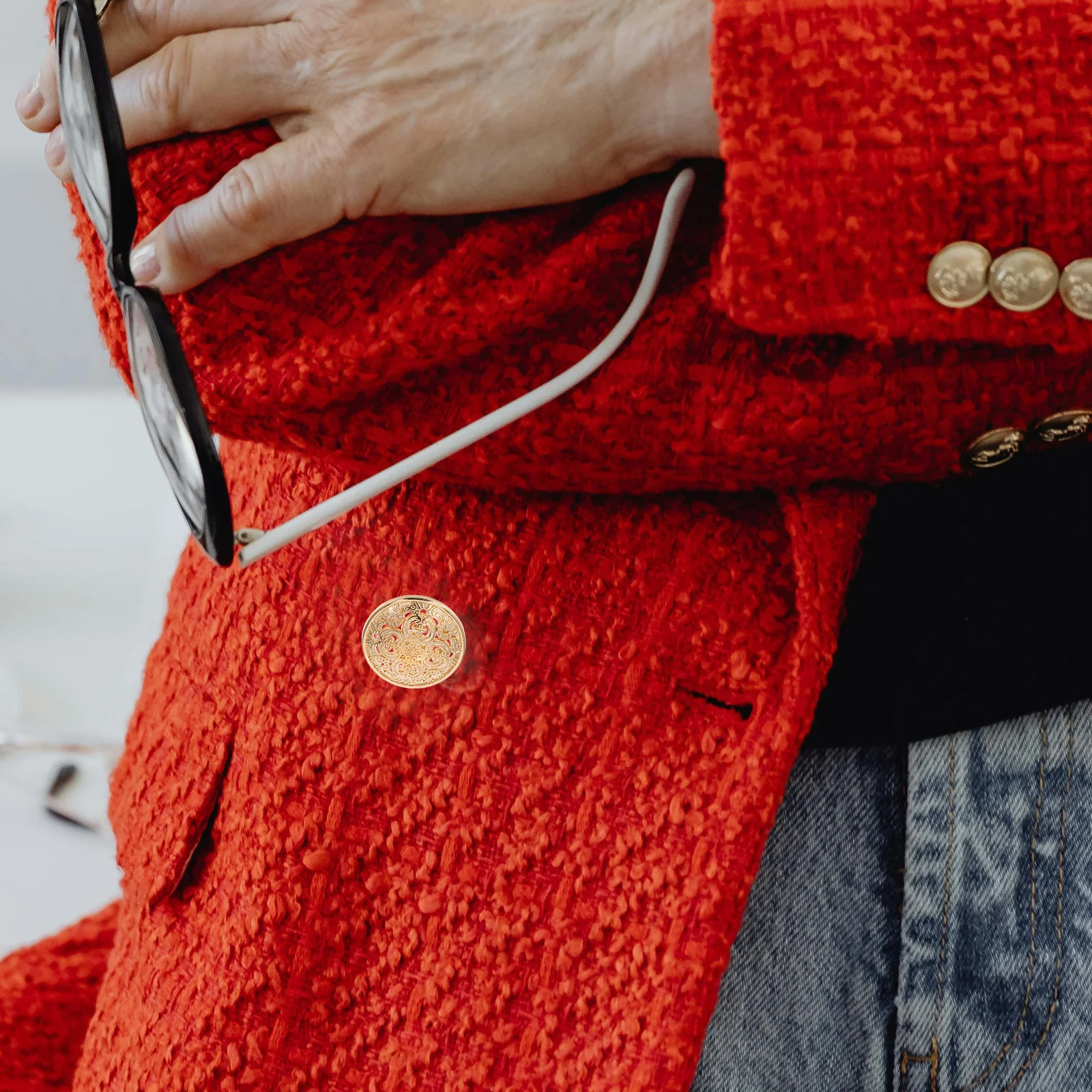 

30Pcs 23Mm High Quality Metal Button Hollow Design Corrosion Resistant Sewing Buttons for Clothes Jackets Hats DIY Craft