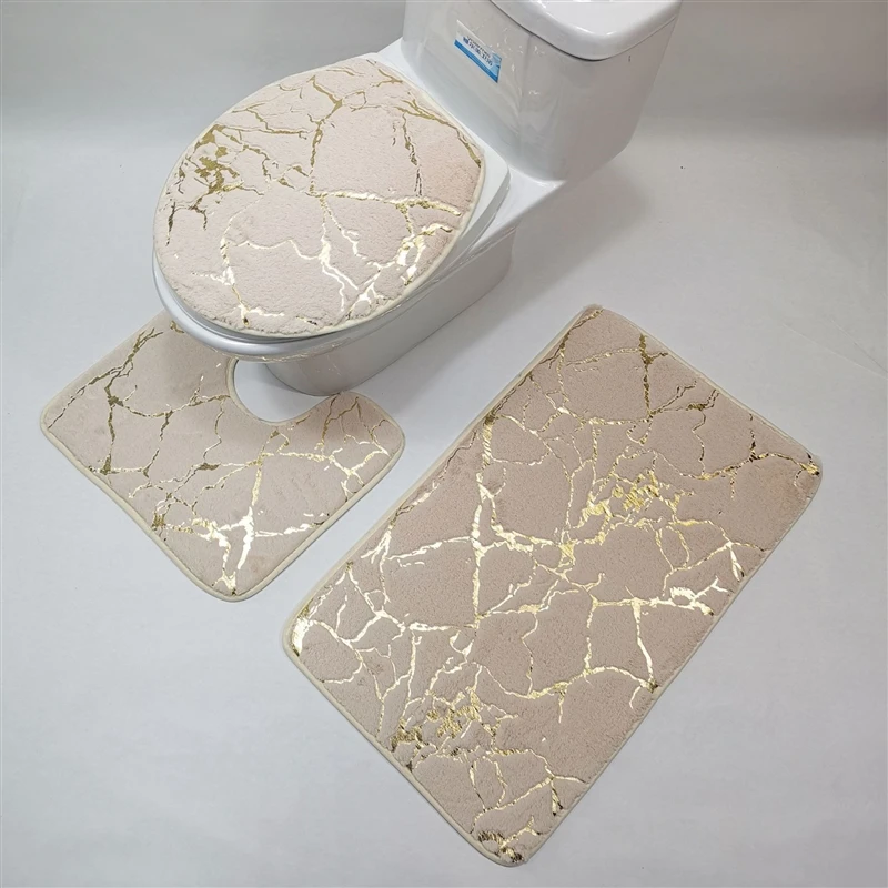 Alfombras con estampado dorado para dormitorio, alfombra con estampado geométrico de lavado mecánico, alfombras para el hogar, sala de estar, baño,