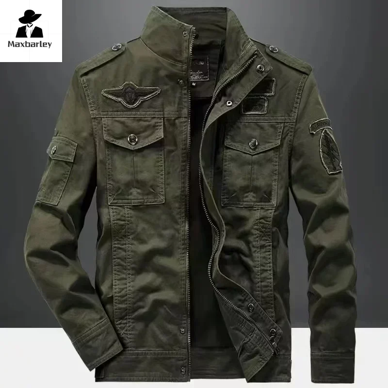 2024 New Casual Climbing pilots Jacket Men Plus Size 6XL Jaqueta Masculina working clothes Spring Autumn Cargo Mens Jackets Coat