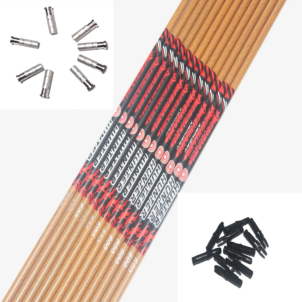 

DeChuang Archery Carbon Arrow Shafts ID6.2mm Spine340 400 500 600 32Inch For Compound Traditional Bow Hunting Shooting 12pcs