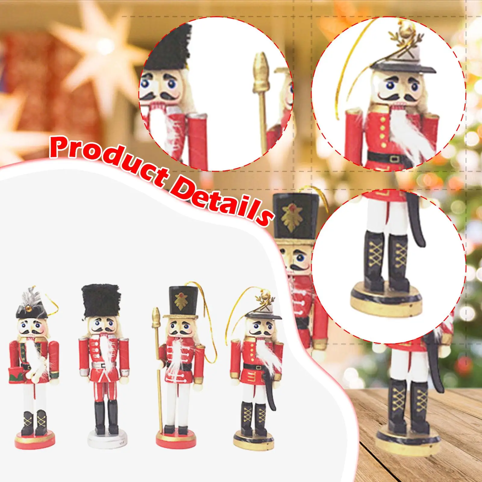 4 Pieces Christmas Nutcracker Hanging Decor Christmas Tree Decoration Hanging Ornaments