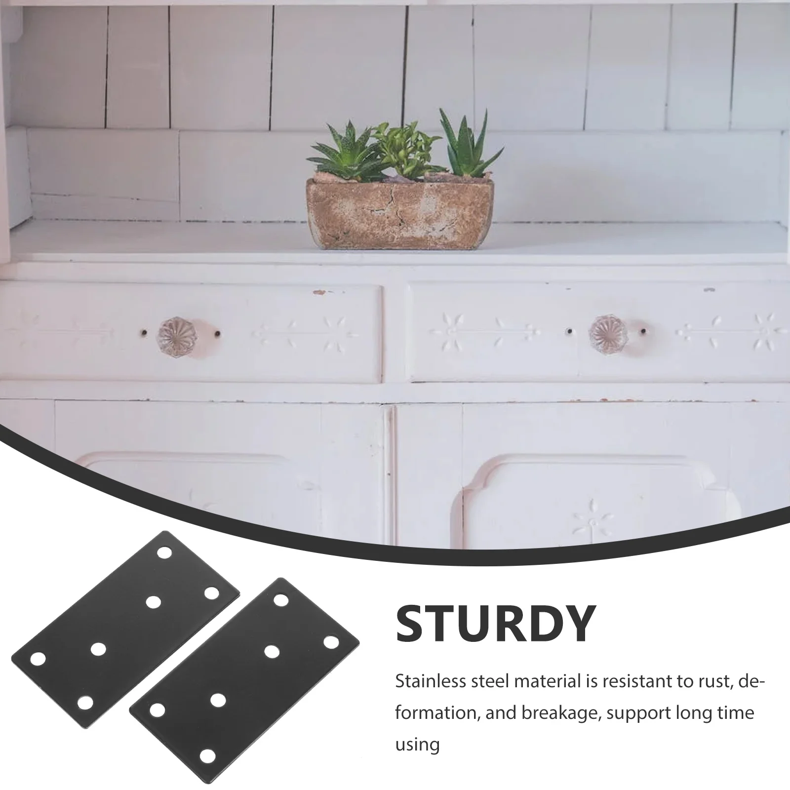 

2pcs Corner Fixing Plates Stainless Steel Braces For Wood Furniture Flat Bracket Mending Plates Braces Brackets Hardware