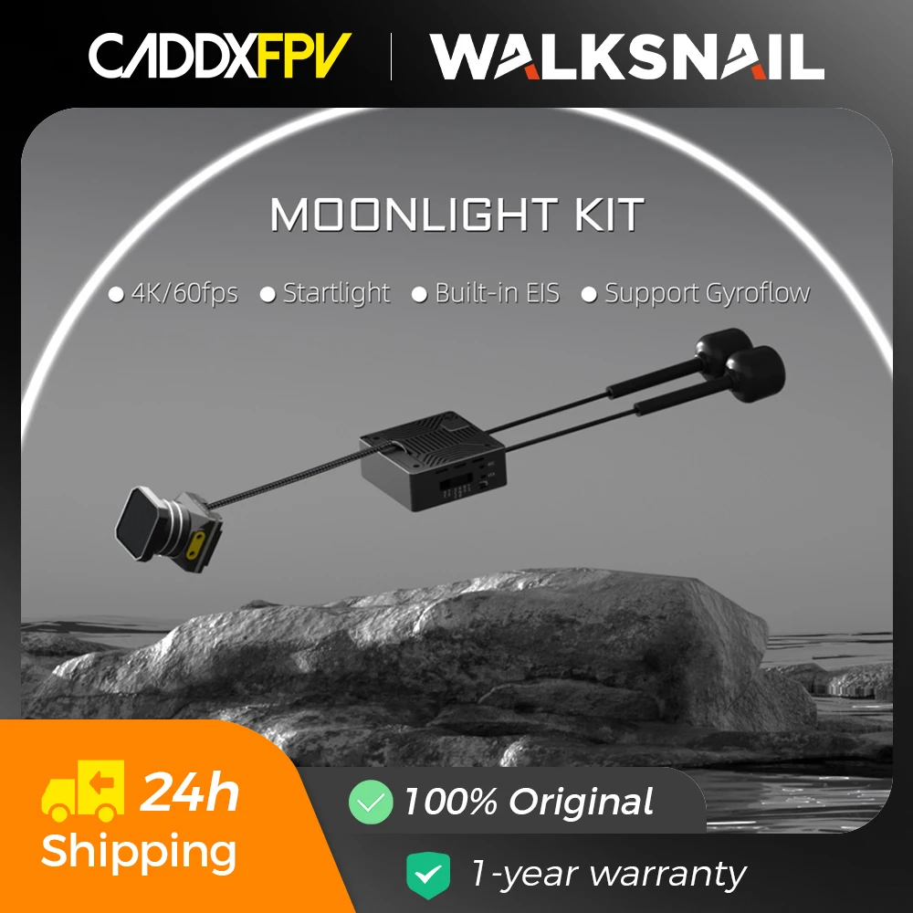 

CADDX Walksnail Moonlight Kit 4k/60FPS FOV 160 ° Камера Starlight HD, поддержка гиропотока, встроенный EIS, двойные антенны, для FPV дрона