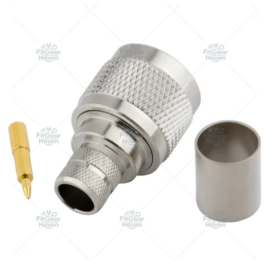 Suitable for 10-piece N-type male connector crimping RG8 RG213 RG165 LMR400 7D-FB cable RF connector adapter