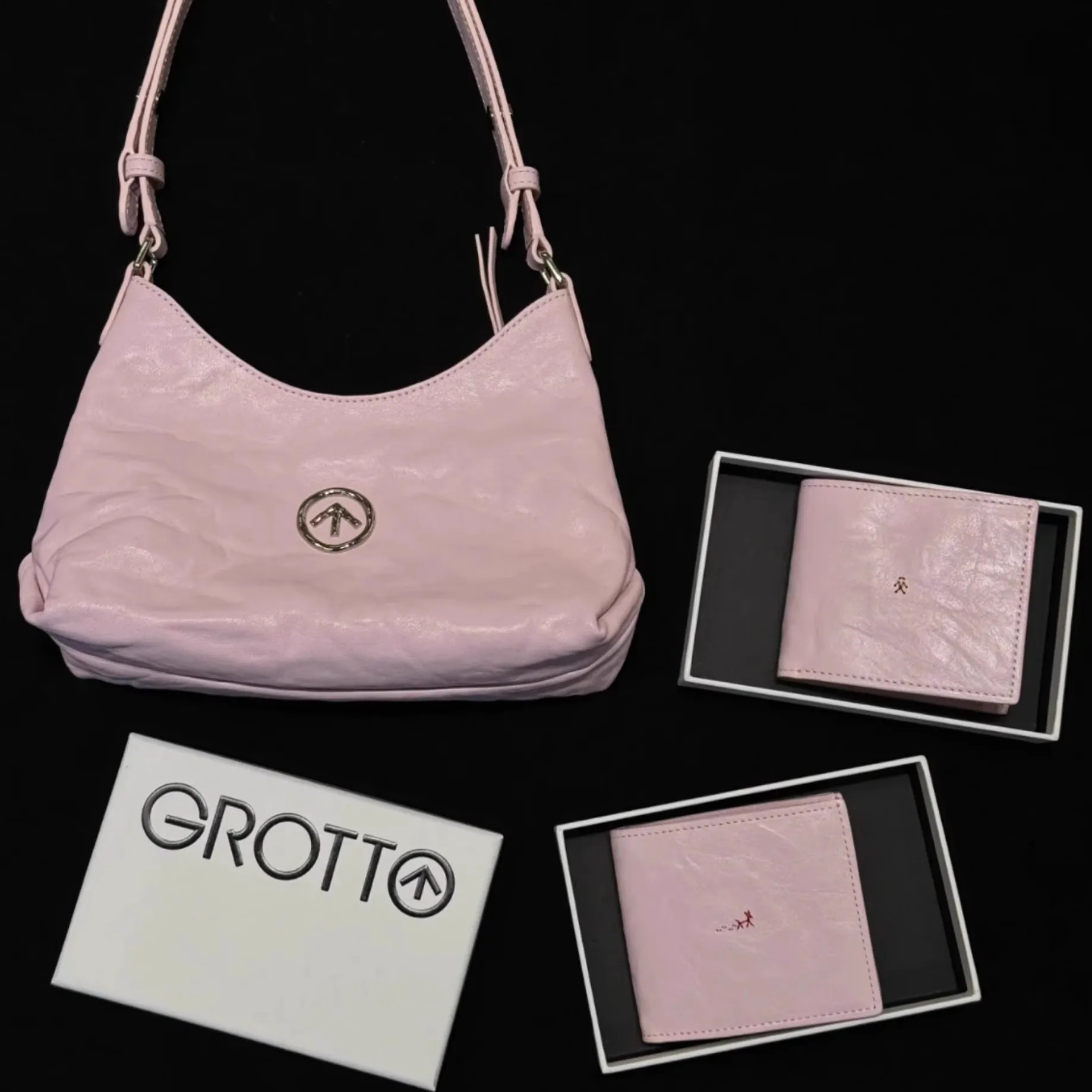 GROTTO Vegetable-Tanned Leather Genuine Leather Card Holder Wallet Designer Card Clip Wallet Gift for Couples