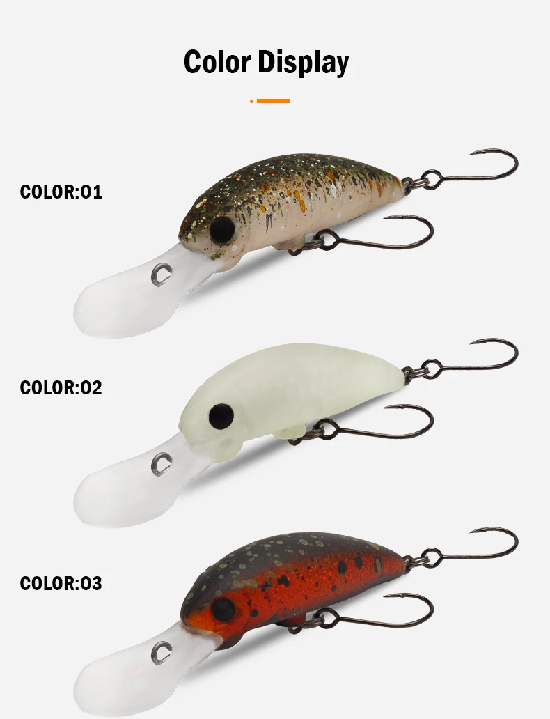 LEYDUN Angelköder, 40 mm, 2,8 g, schwimmend, Minnow, flaches Tauchen, Kurbelköder, Angeln, künstliche Swimbaits, Angelgerät-Köder – Detail 8