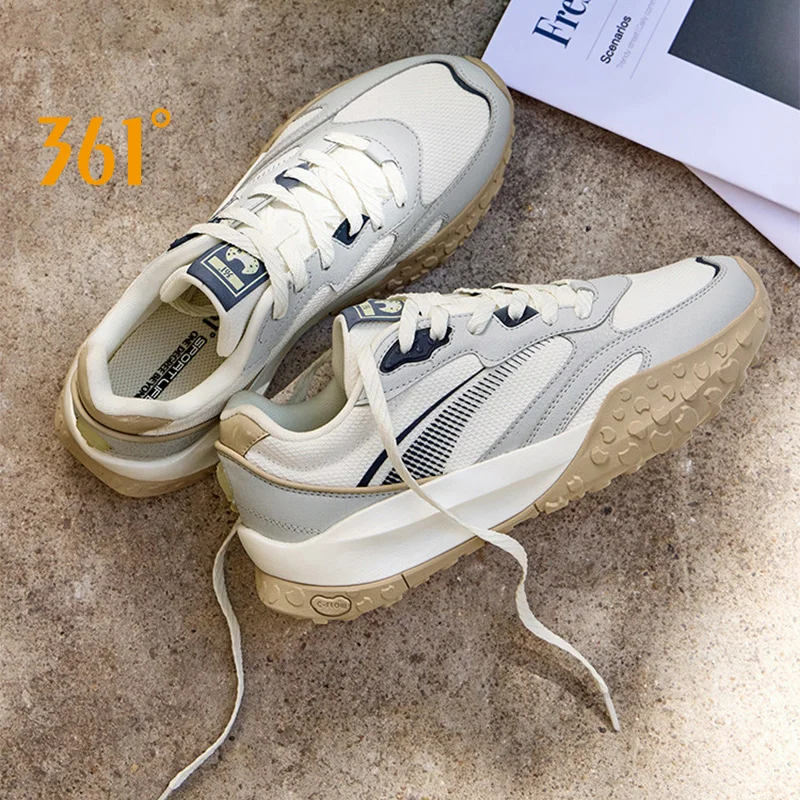 

361 Degrees Biscuit Men Walking Shoes Comfortable Flat Sole Breathable Commuter Unisex Minimalist Design Male Sneakers 672616773