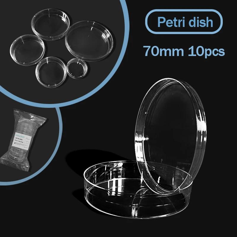 70mm Clear Petri Dishes For Cell Chemical Instrument Sterile Affordable Polystyrene High Quality Lab Supply 10pcs Crisp