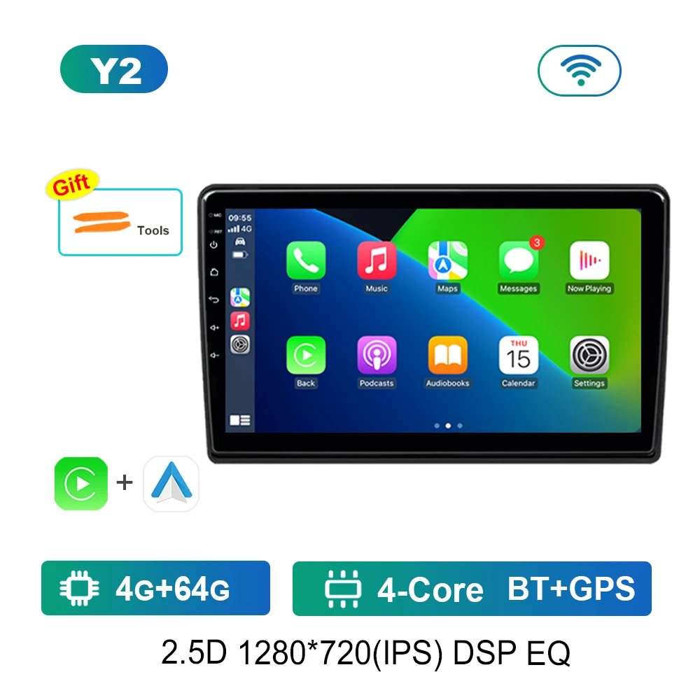 Radio Android 2+64GB Para Citroën Berlingo B9 (2008-2017) – Pantalla 9", Wireless Carplay Y Android Auto, Cámara Trasera, Bluetooth, GPS Y FM