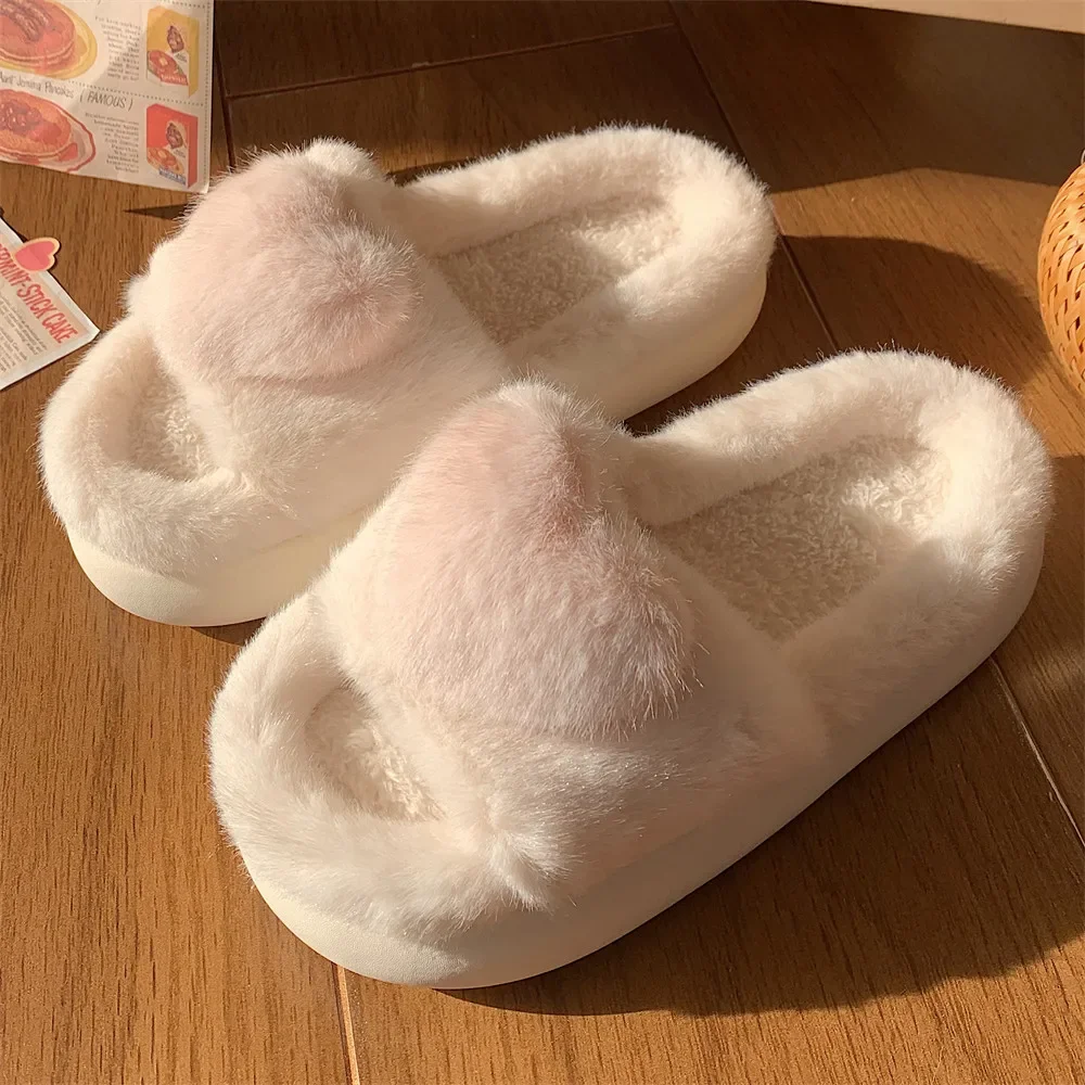 2024 Women's cute New Winter Cotton slippers Fashion Color Scheme Mature Cut Plush Insulation Women's Cotton Slippers