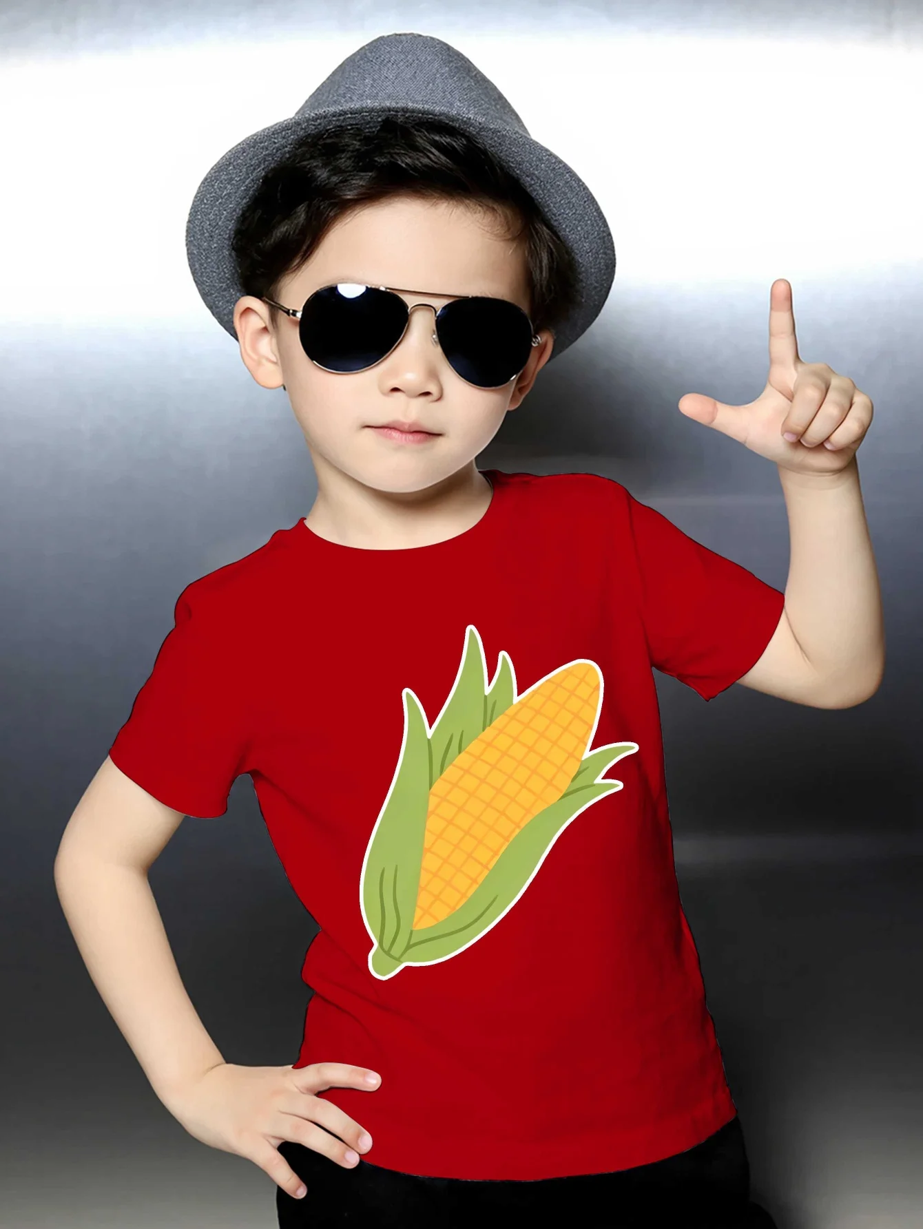 Cartoon Fresh Corn Vegetable Farm Food Graphic Print T Shirt Family Matching Boys Girls Kids Short Sleeve Daily Tees