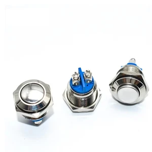 16 mm 1NO DWWERSFASSUNGSFASSUNG FLAHE KASTE WASSMEMMETARY METALL -Verstärkungsschalter Schalter Schraubanschluss Auto Glockenanterminal PC -Netzschalter 10 Hauptverkaufs -PC -Taste - №1