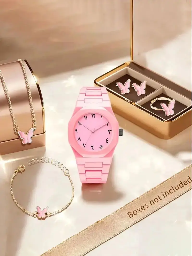 Ladies Quartz Watch And Butterfly Jewelry Set Festive Outfit Accessory Set No Box Included