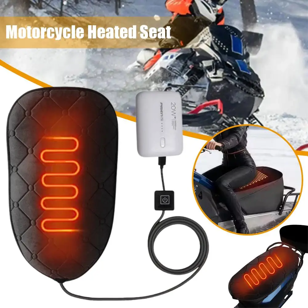 

Motorcycle Seat Cushion Heating Adjustable Comfort for ATV Long Ride Cold Weather Wear Resistant Cover Temperature Control D0V3