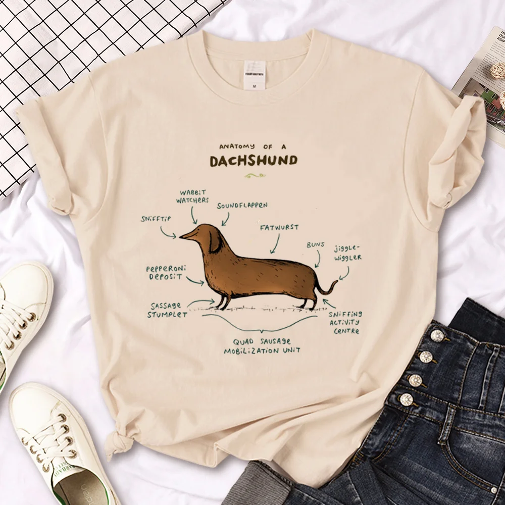 

Sausage Dog Dachshund top women anime t-shirts girl y2k 2000s clothes