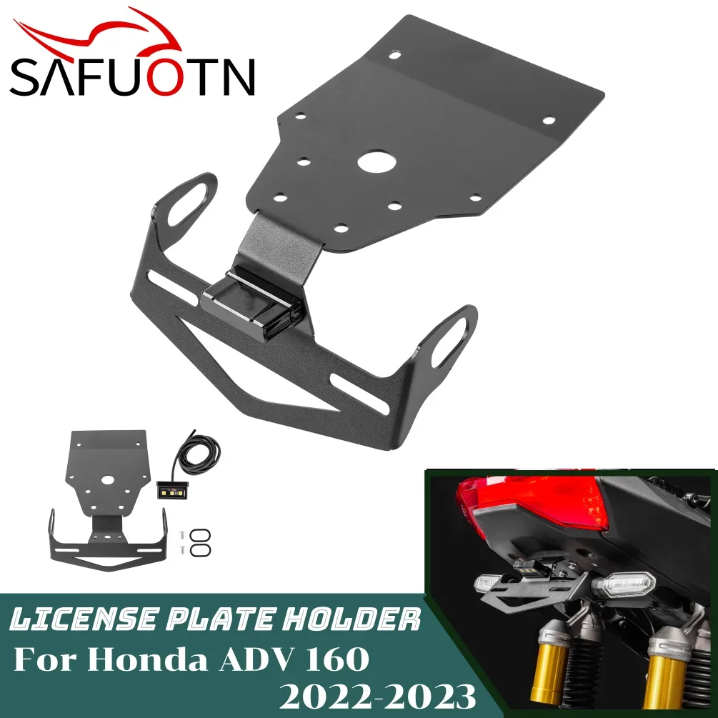 

Motorcycle License Plate Holder Bracket Kit For Honda ADV 160 2022-2024 ADV160 Tail Tidy Fender Eliminator with LED Accessories