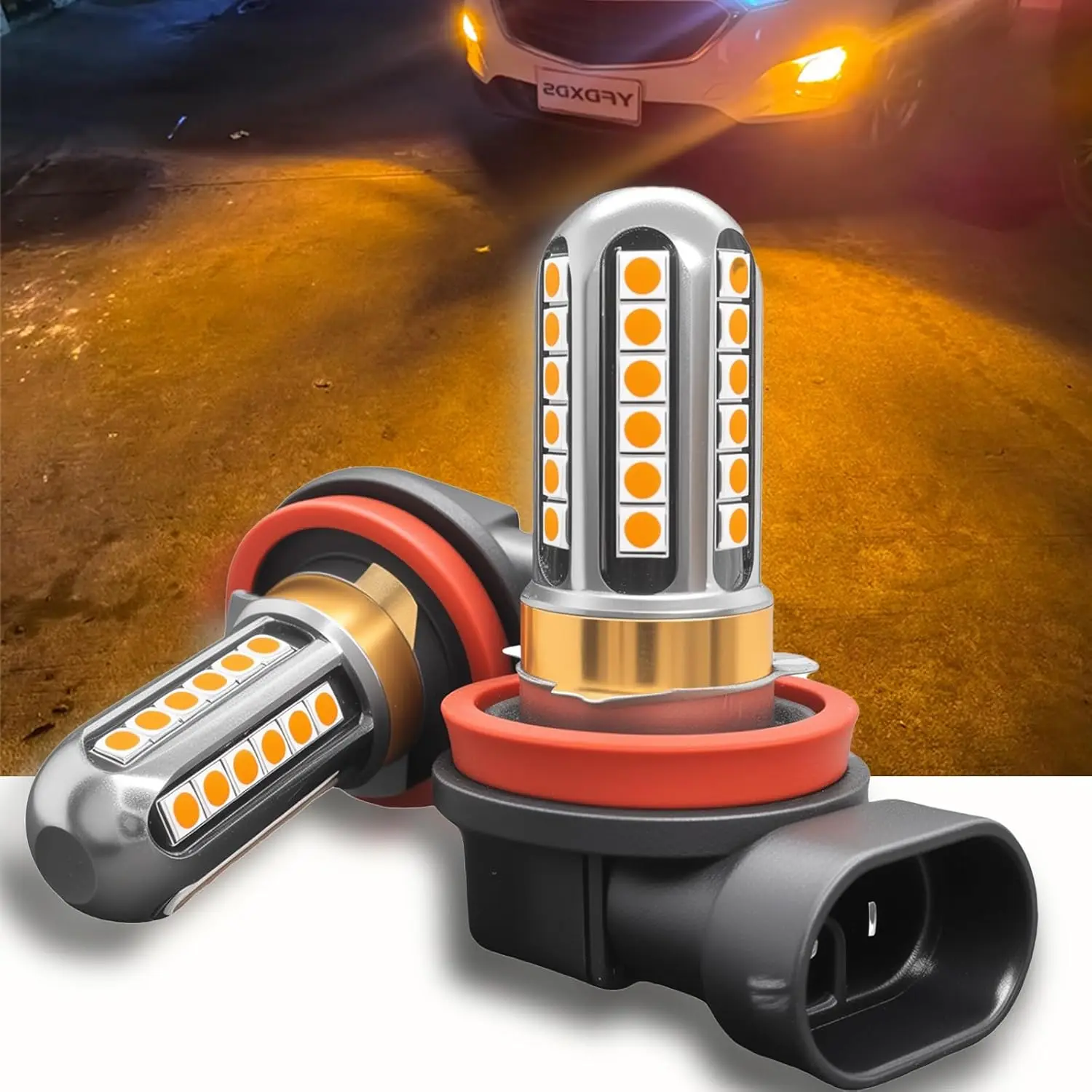 

H11 LED Bulb, H11 H8 H16 LED Fog Light Bulbs,400% Brightness Upgraded,8000LM Super Bright, Real 360° illumination Fog Bulbs, Fog