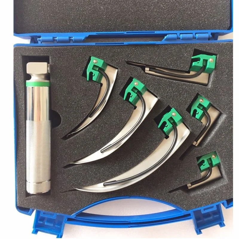 Stainless Steel Economical Fiber Optic Laryngoscope Set For Adult And Neonate Use