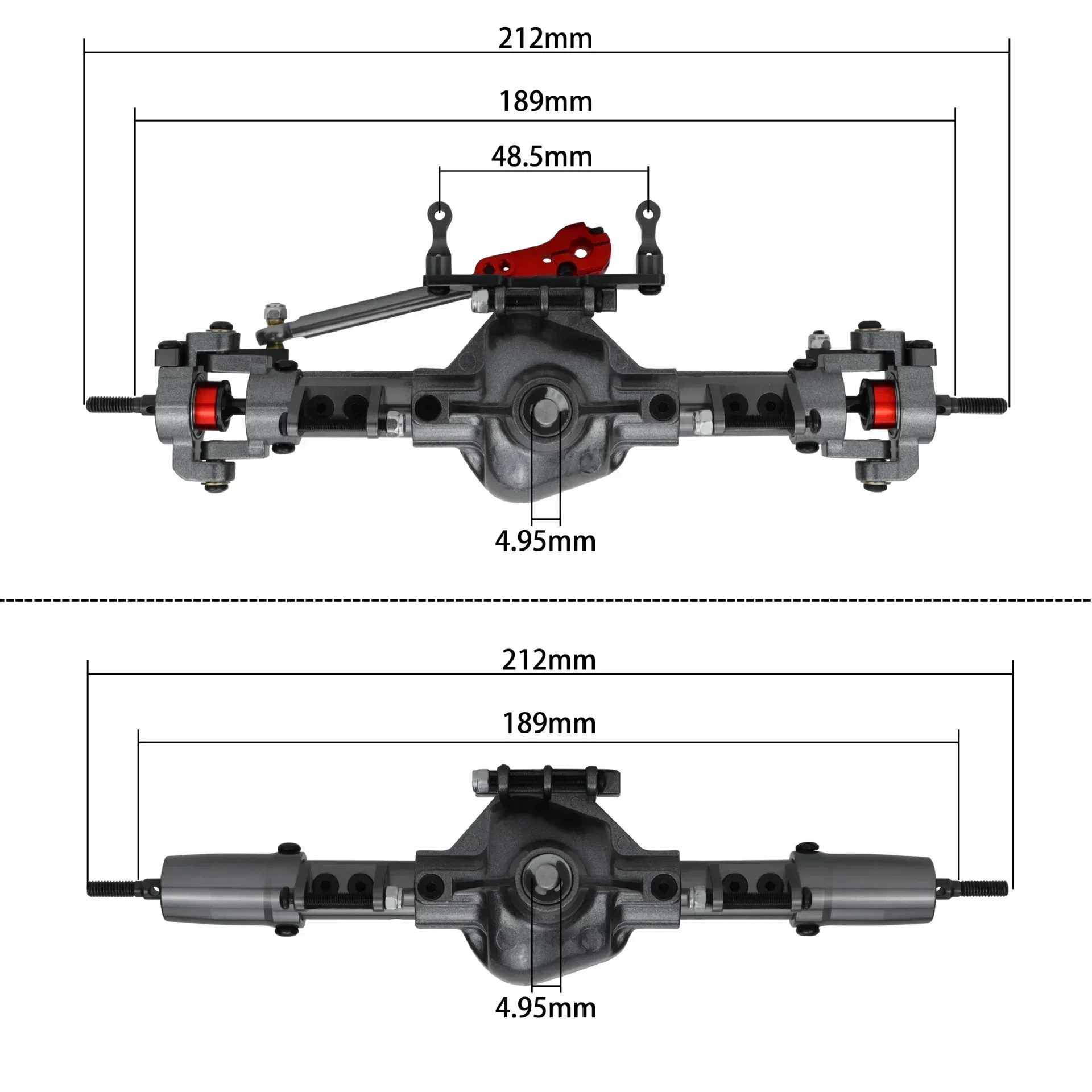 Essieu avant et arrière en métal CNC avec Base Servo pour voiture sur chenilles 1/10 RC Axial SCX10 RC4WD D90, pièces de mise à niveau