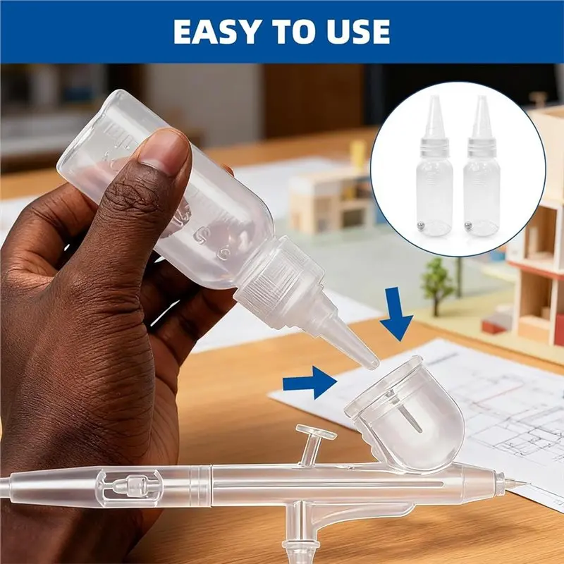 WOWFU-30Ml Scale Marked Paint Mixing Bottle Kit With Palette Droppers Stirring Sticks Funnels For Airbrush Painting DIY Work