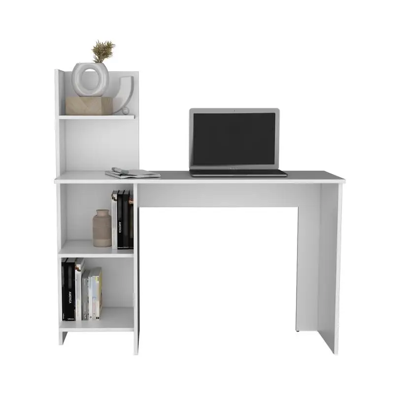 Writing Desk with Four Shelves, Modern Design for Home Office or Study