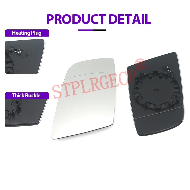 Für BMW 5er 6er Serie E60 E61 E63 E64 2004-2010 Ersatz-Seitenspiegel Heizglas Beheizte Spiegellinse mit Platte – Detail 13