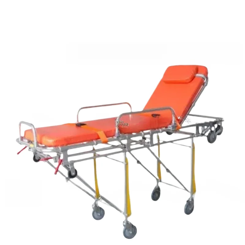 Stainless Steel Stretcher Medical Patient Trolley Rescue Bed Transfer Flat Car