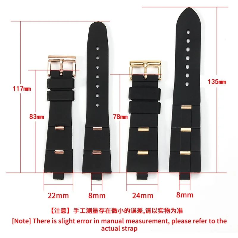 Para pulseira de relógio de borracha Bulgari com interface convexa acessórios de relógio macios e confortáveis masculinos e femininos 22x8mm 24x8mm