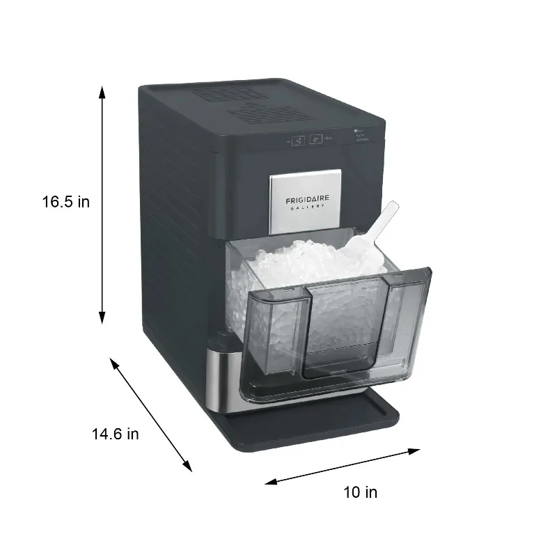 Frigidaire Nugget Ice Maker EFIC256, Countertop Nugget Ice Machine with Transparent Window,Nugget Ice Maker with 44 lbs.Capacity
