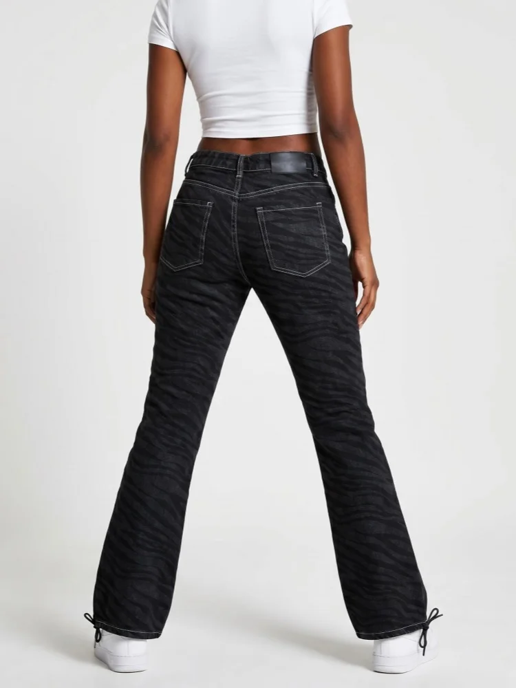 2026 American Retro Y2K Style Washed Black Baggy Women's Bootcuts Jeans Pants For Woman Clothing Luxury Gothic Long Trousers
