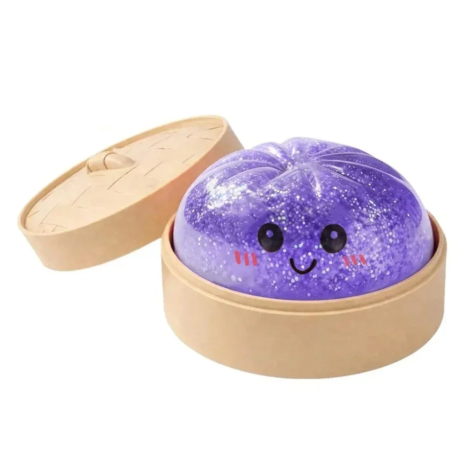 HOT Realistisches Riesen-Knödel-Quetschspielzeug mit Bambus-Dampfgarer, weicher TPR-Teigball, Entspannungs-Fidget-Spielzeug, kreatives lustiges Geschenk