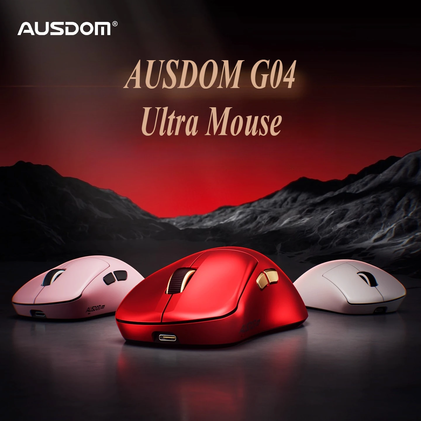 

AUSDOM G04 Ultra Mouse Беспроводная трехрежимная 8 кГц Скорость опрокидывания 36000 точек на дюйм 56 г Легкая игровая мышь для маленьких и средних рук