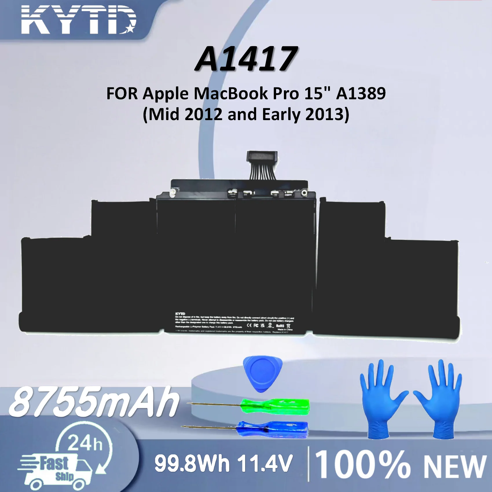 KYTD A1417 Laptop Battery For Apple MacBook Pro 15