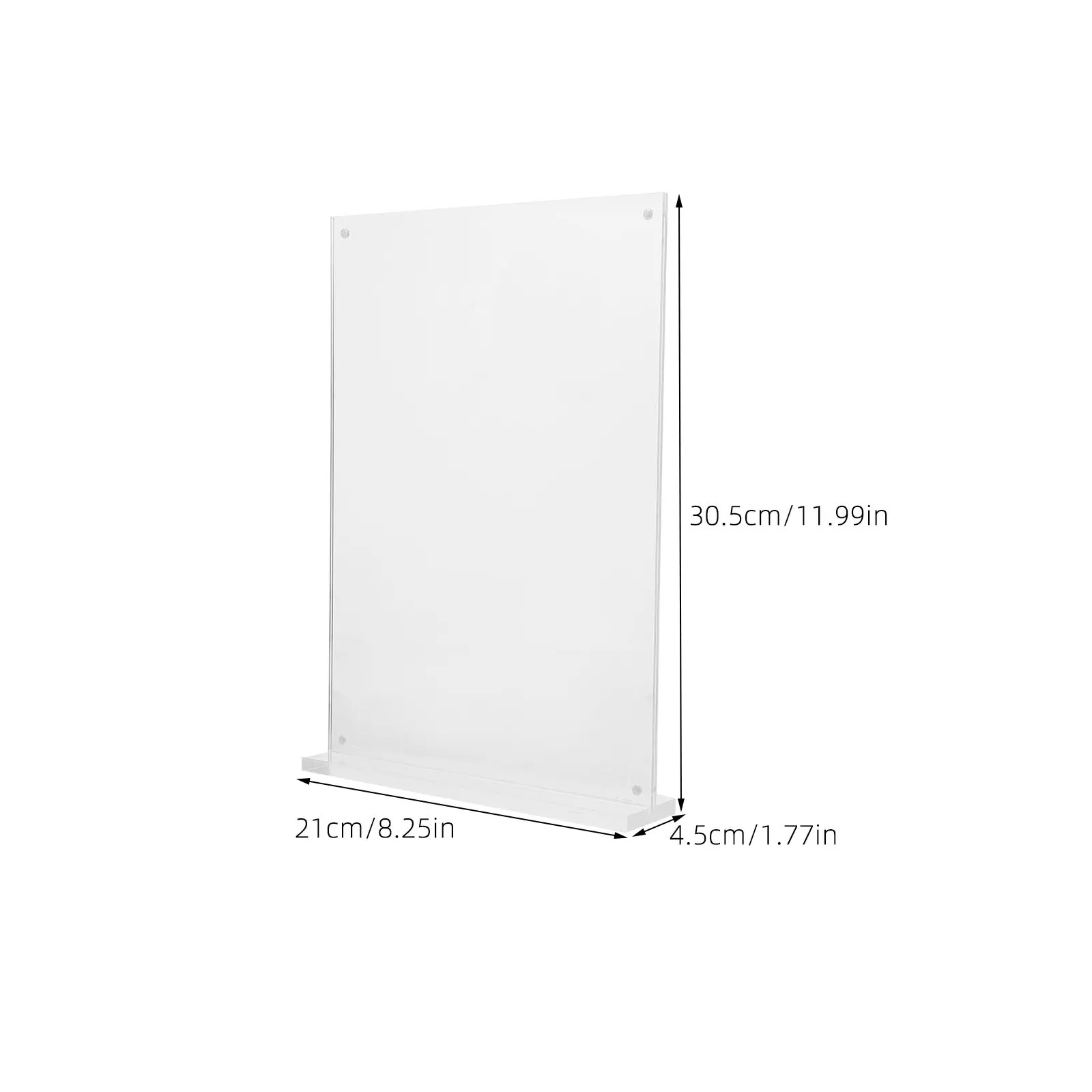 Acrylic T-Shape Sign Holder Clear Desktop Menu Display Stand Sturdy Magnetic Base Tabletop Poster Holder for Restaurant Cafe
