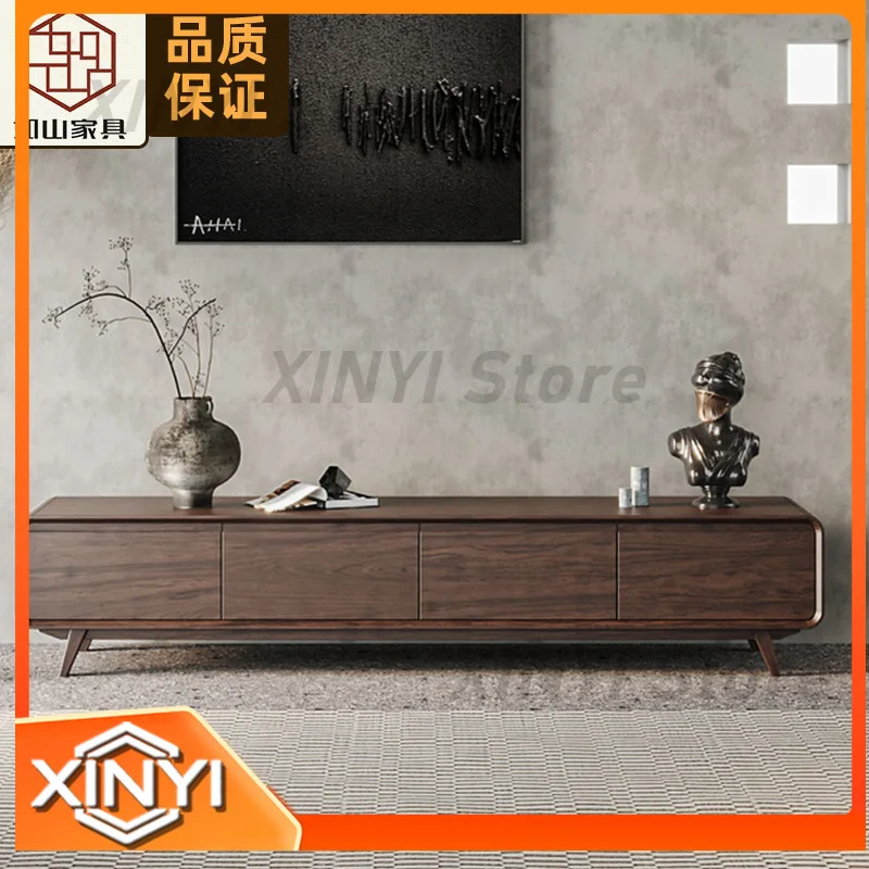 Solid Wujin Wood TV Stand for Living Room Small Apartment Luxury Modern Chinese Style Floor Standing Storage TV Cabinet