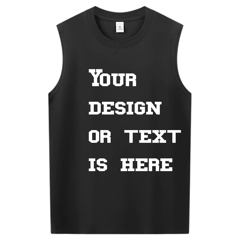 Herren-Tanktop mit individuellem Aufdruck, ärmelloses Baumwollhemd, Sommer 2025, Fitnessstudio, Workout, Fitness, Bodybuilding, Unterhemd
