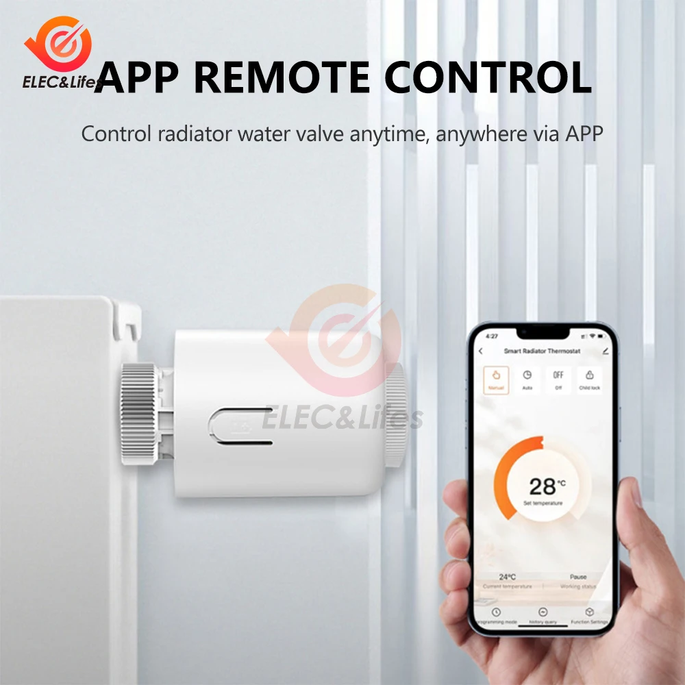 Tuya ZigBee 3.0 Thermostat Radiator Actuator,Smart TRV Thermostatic Valve Temperature Controller Support Alexa Google Home