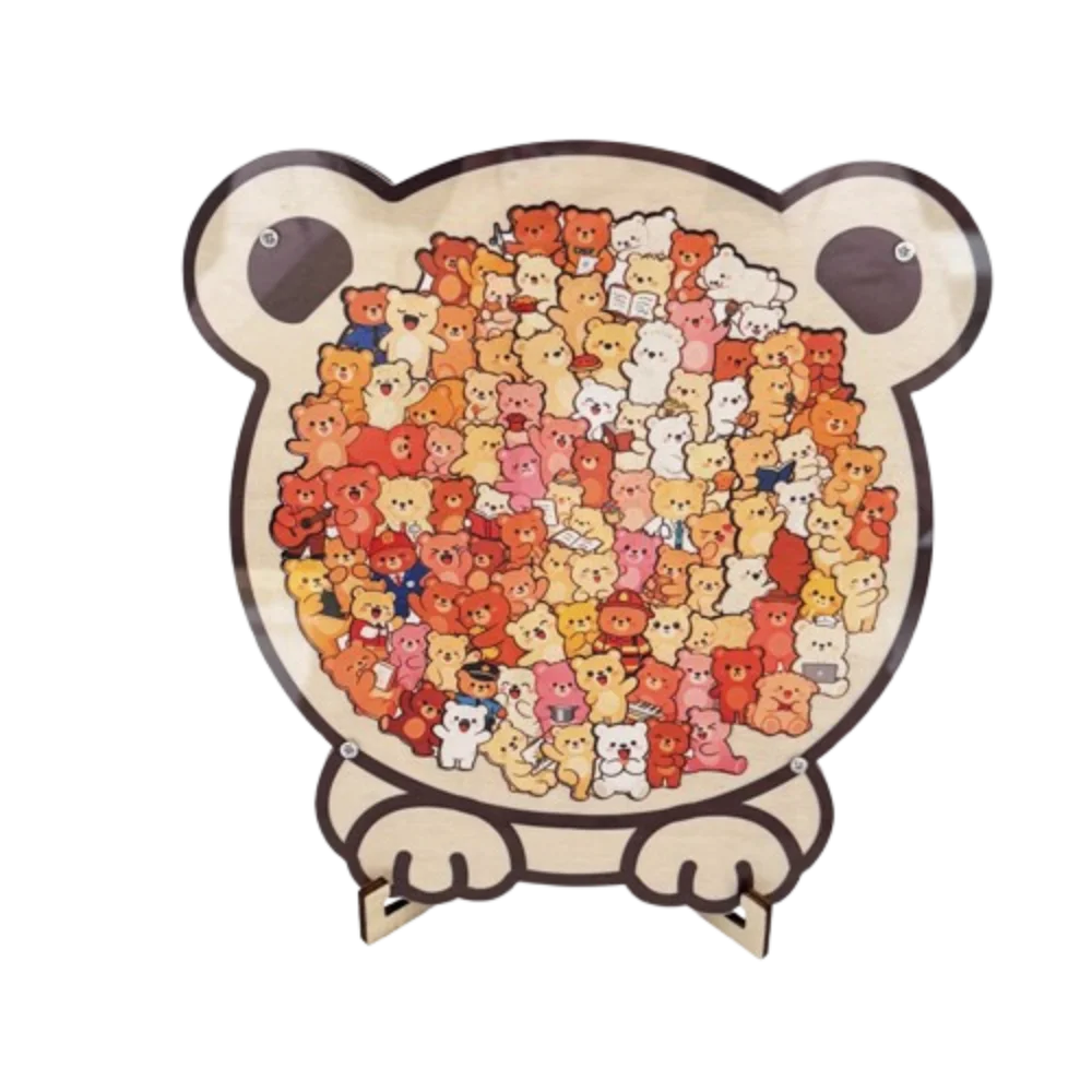 

Деревянная головоломка «Кошка, сжигающая мозг», головоломка с животными, головоломка в форме кошки, цветной пазл «Маленький медвежонок», уникальная головоломка неправильной формы, детская игрушка