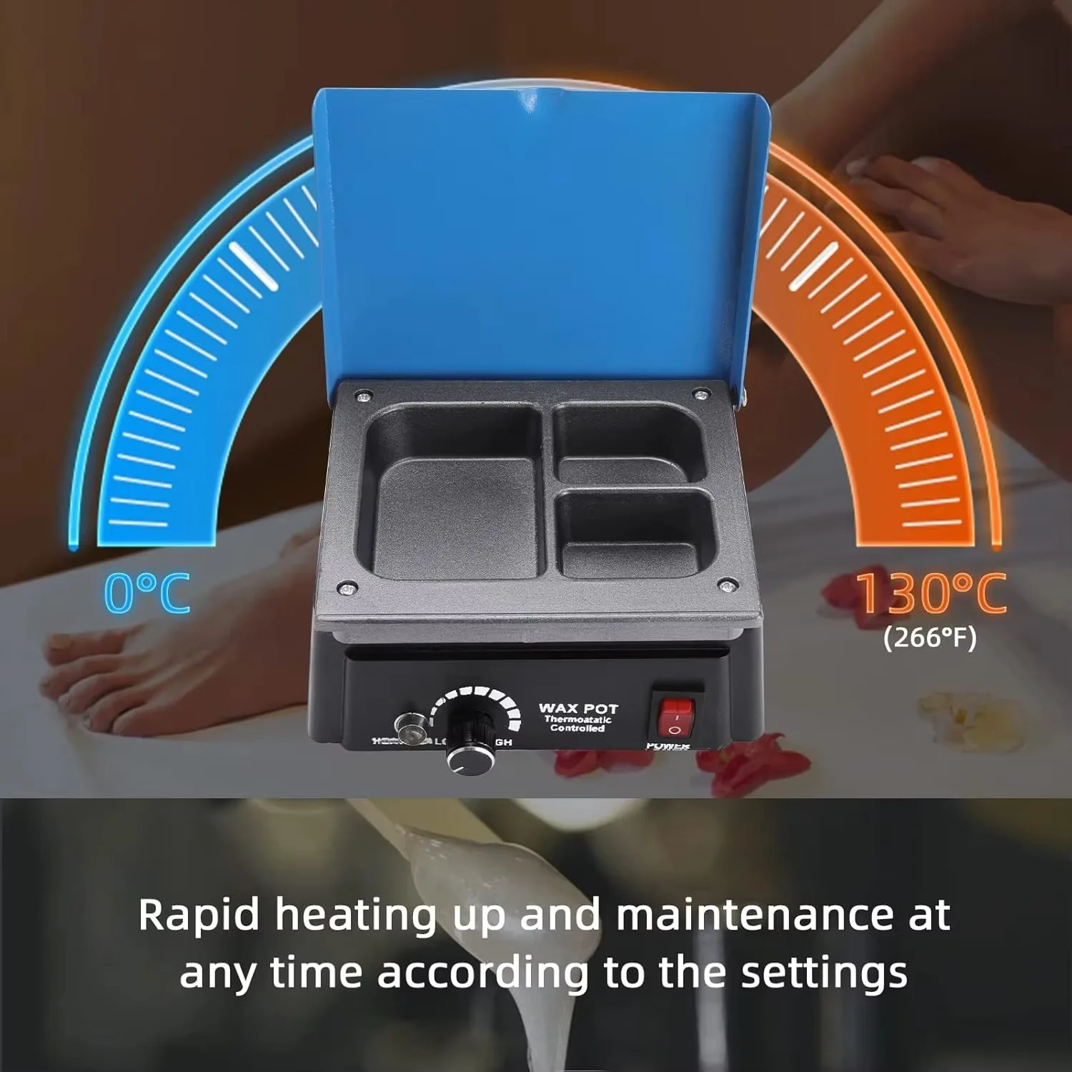 Digital Waxing Pot Carving Warmer 3 Tri-Slot Paraffin Wax Melter Heater Dipping Dental Lab Equipment