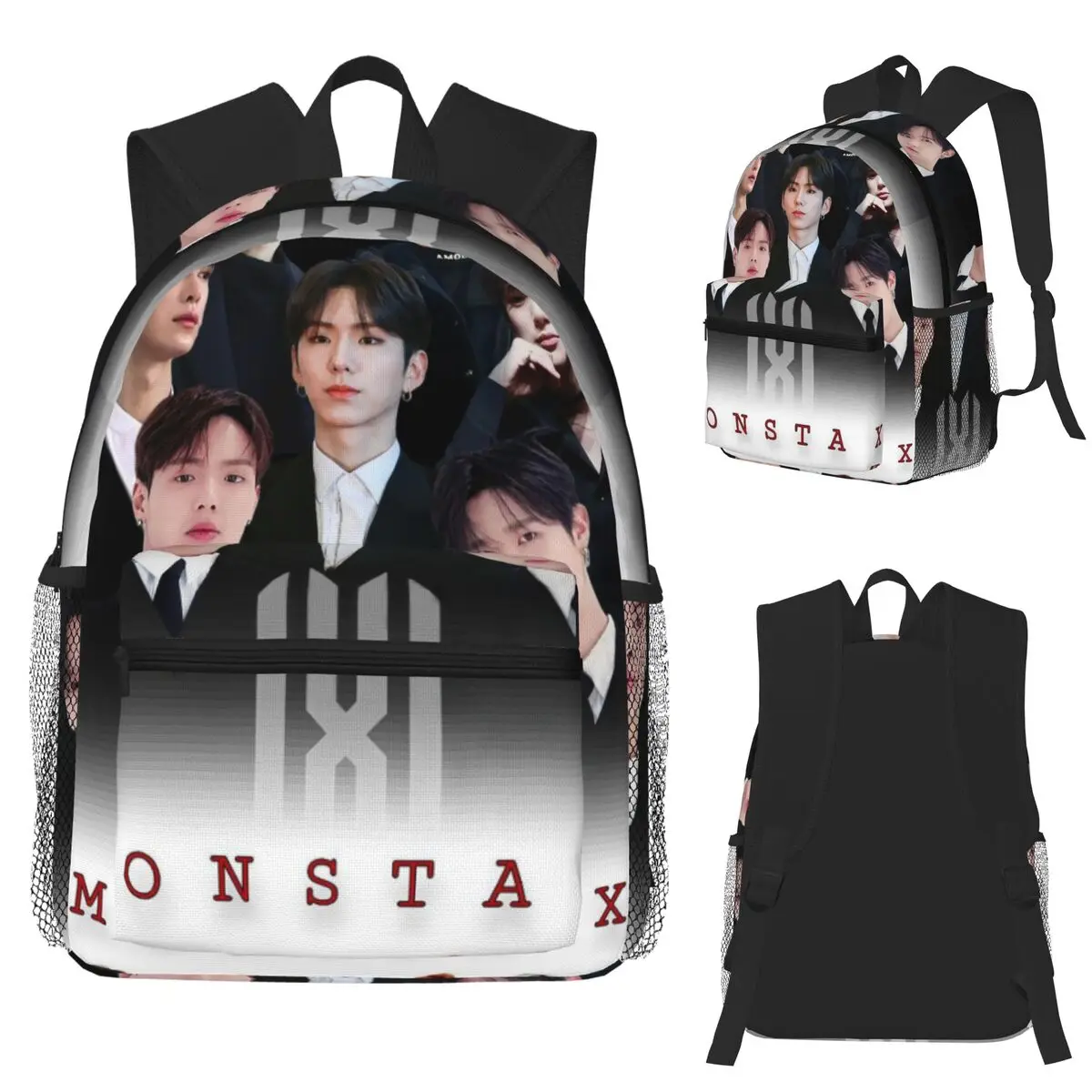 Monsta X Kpop Schulrucksack, Wanderrucksack, Tagesrucksack für Herren und Damen, Schulranzen, Schultertasche