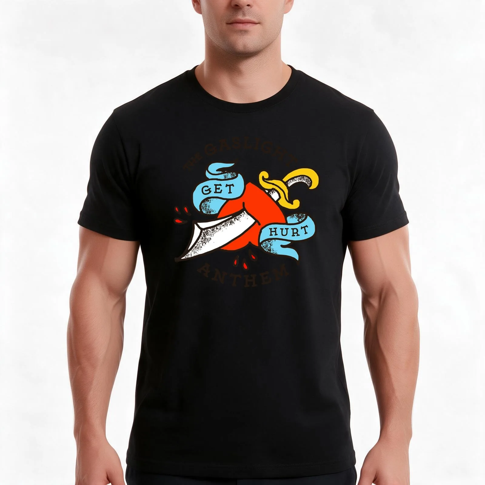 The Gaslight Anthem T-Shirt, Summer Casual Cotton Tee, Oversized Streetwear Tops, Vintage Graphic Print, Loose Fit Short Sleeve