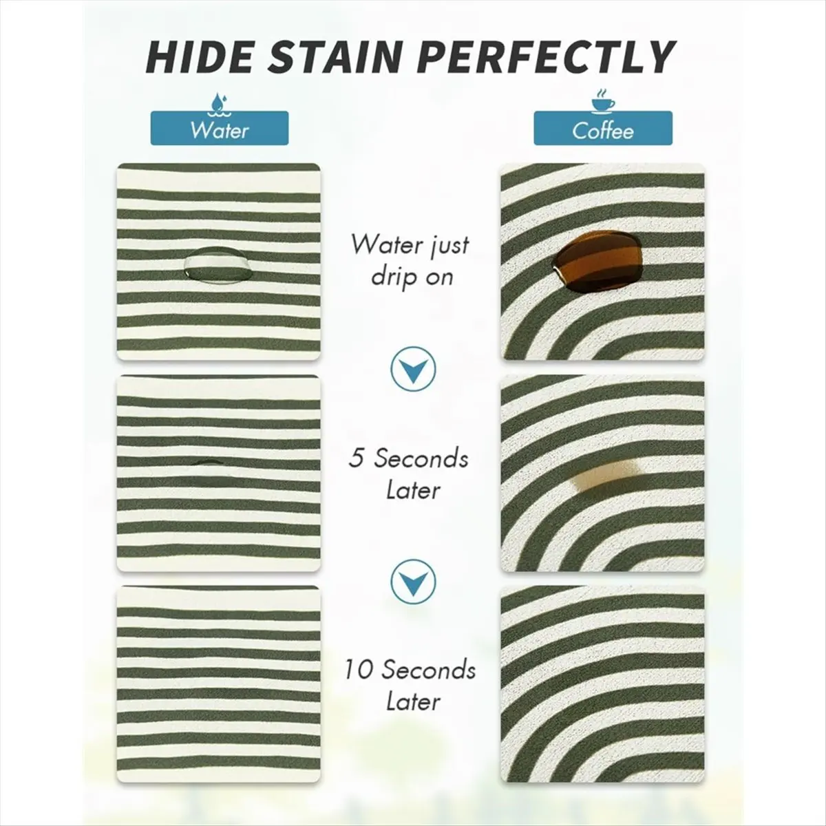 حصيرة قهوة جديدة لإخفاء البقع المطاطية الماصة لتجفيف الأطباق لطاولة المطبخ - تناسب تحت ماكينة صنع القهوة أو الآلة #1