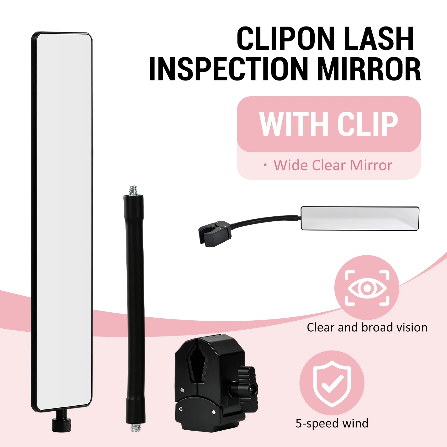 3Pack Eyelash Extension Mirror HD Stainless Steel Large Checking Tool Grafting Inspection for Lash Tech Artist Salon Makeup Tool