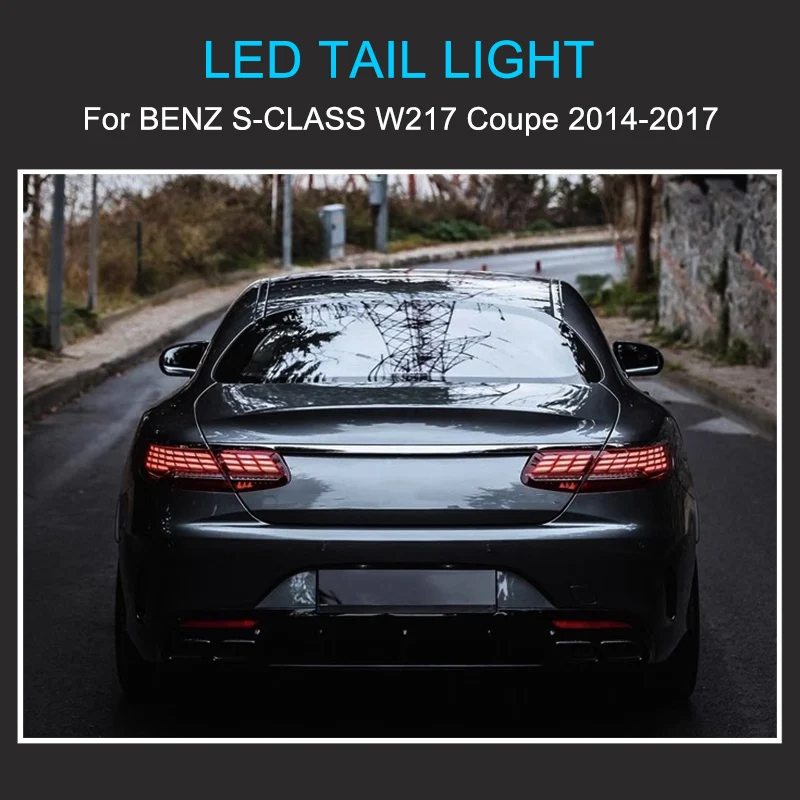 1 Pair LED Tail Light Assembly for BENZ S Coupe W217 2014-2017 Tail Lamps Plug and Play with LED Turning  Rear Taillights