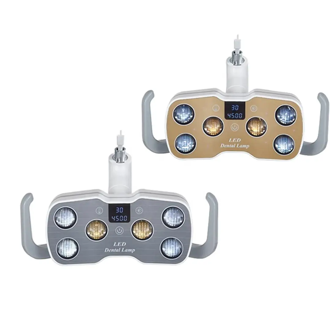 Dual-Color Adjustable Brightness LED Dental Chair Light with 6 Bulbs Plastic Material for Hospitals and Clinics