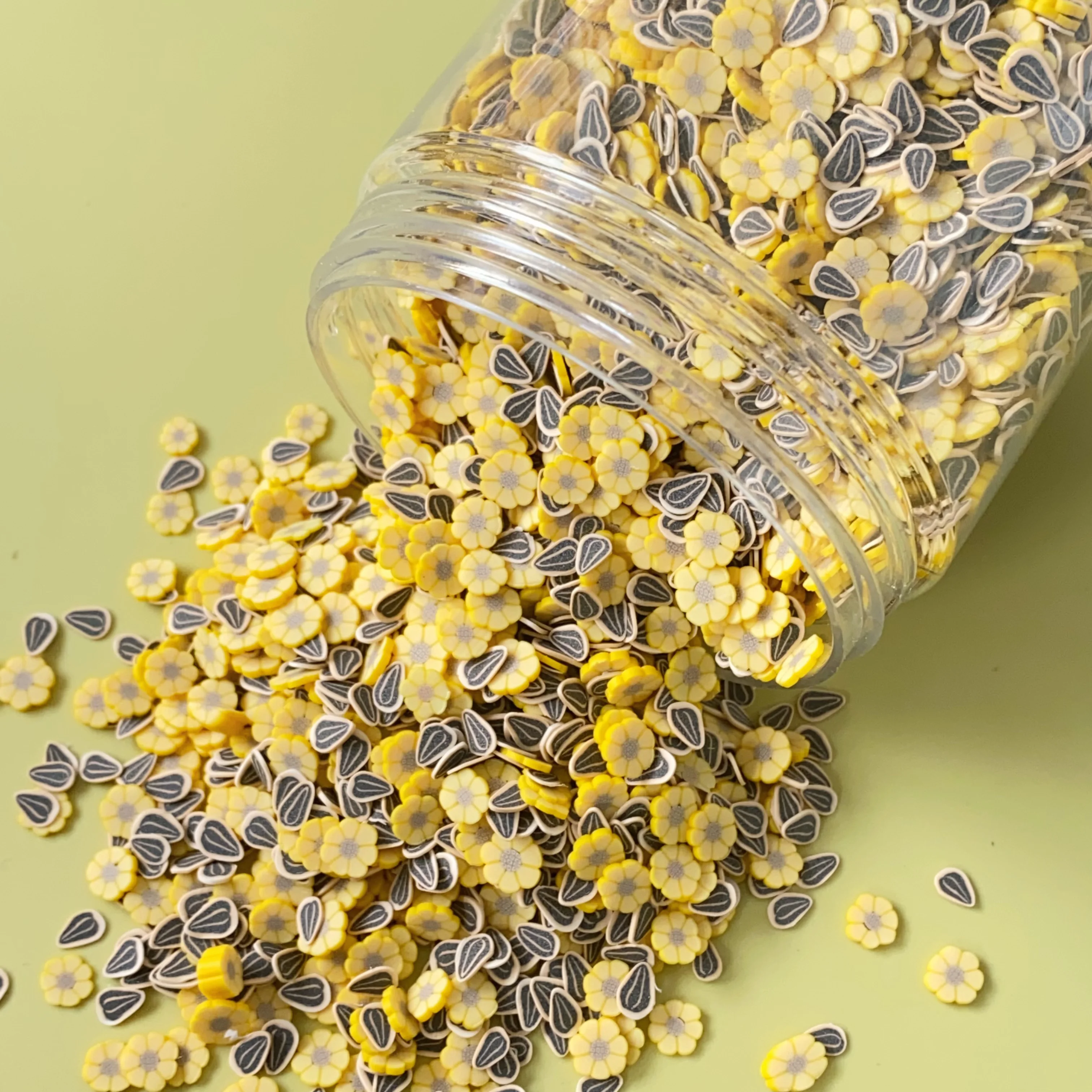 Polymer Clay Sunflower Seed Slices Soft Clay Sprinkles for Slime Charms Nails Embellishment