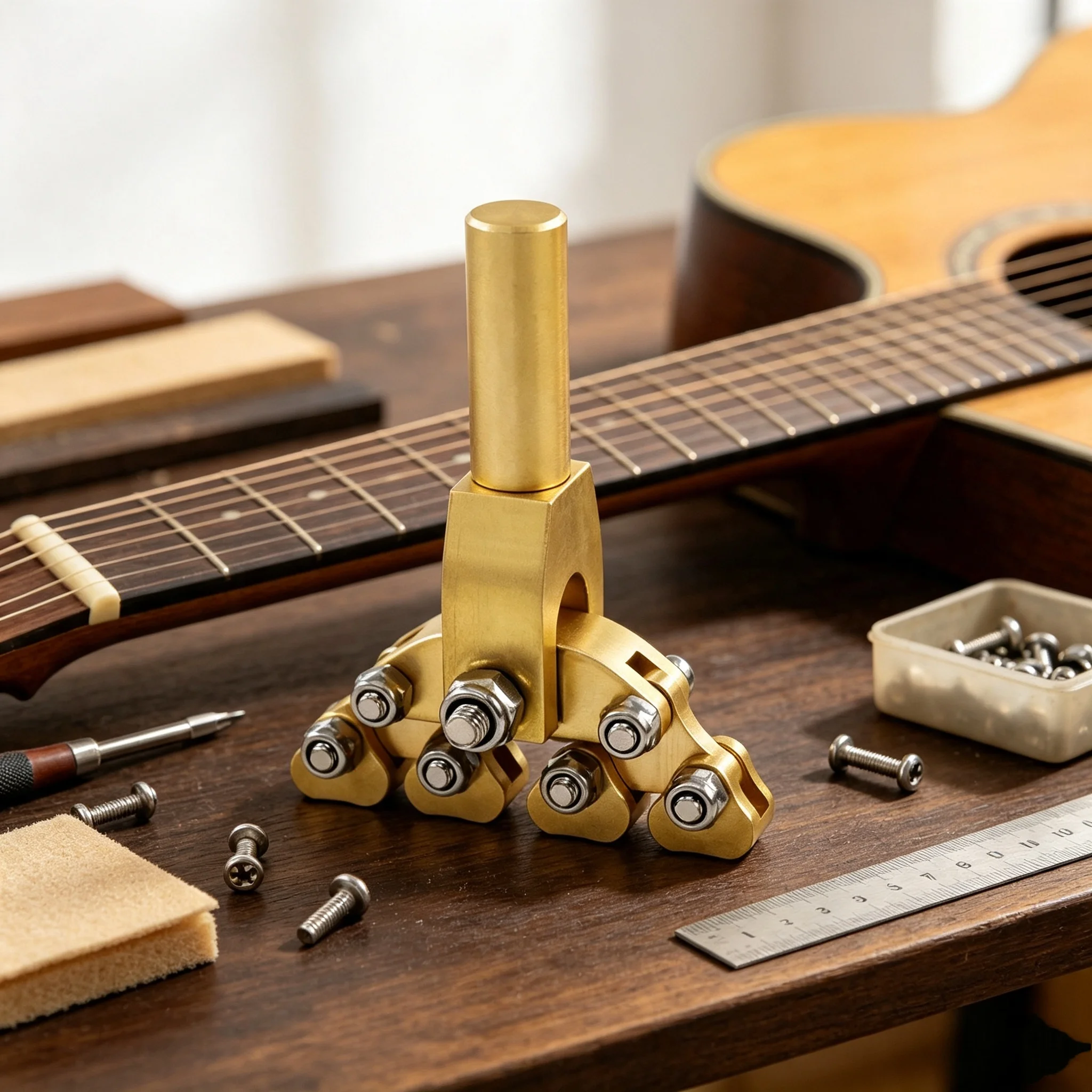 RUKOVA Solid Copper Curved Guitar Fret Press, Lightweight Luthier Repair Tool for Acoustic & Electric Guitar Fret Mounting