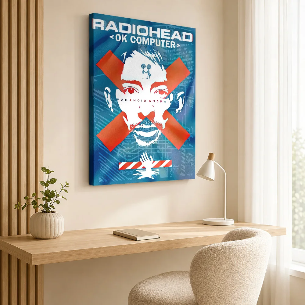 Radiohead Canvas Painting Poster Customized Photo Retro Music Wall Art for Studio Bedroom Decor Collectible Ready to Hang Gift